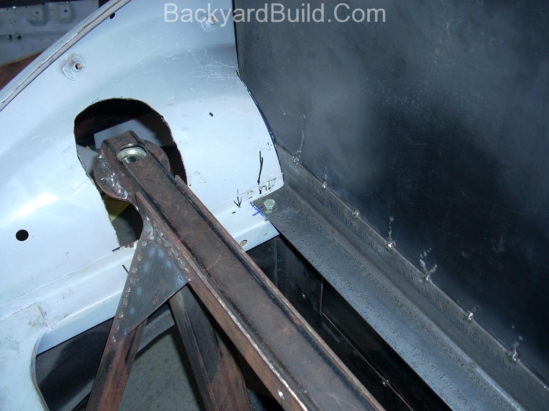 Building the VW bug front fire wall, pedal locations and steering bracket. 8