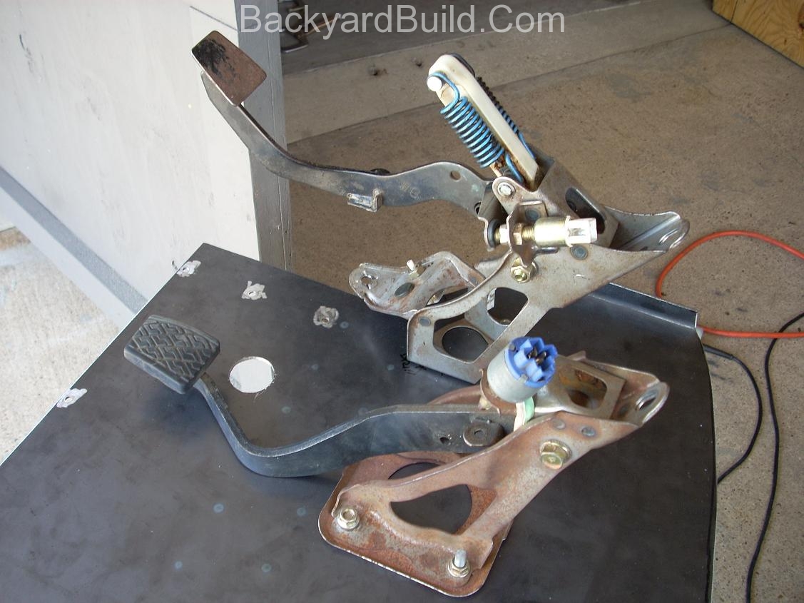 Building the VW bug front fire wall, pedal locations and steering bracket. 16