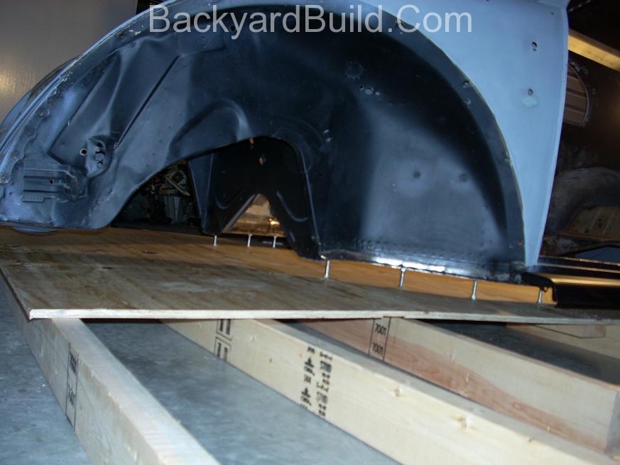 Fitting plywood template to VW Bug body 5