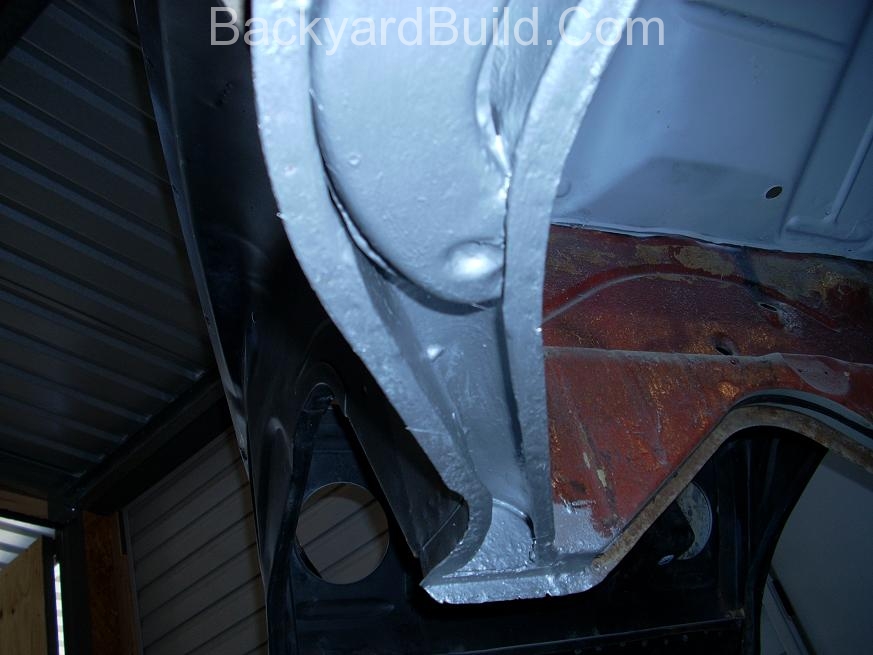 VW Bug lower rail rust repair 7