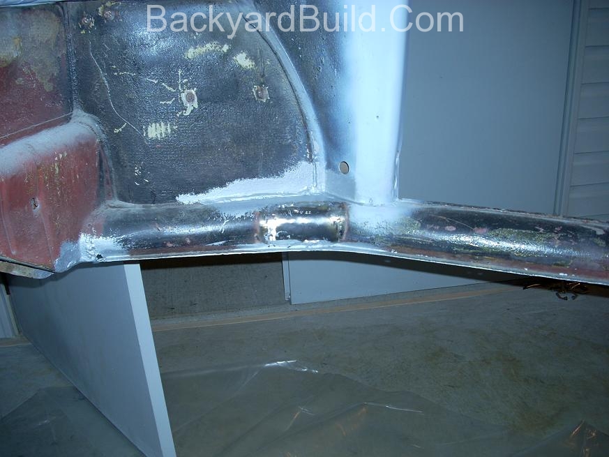 VW Bug lower rail hole repair 1
